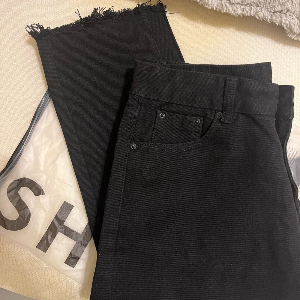 Shein Black High Rise Mom Jeans